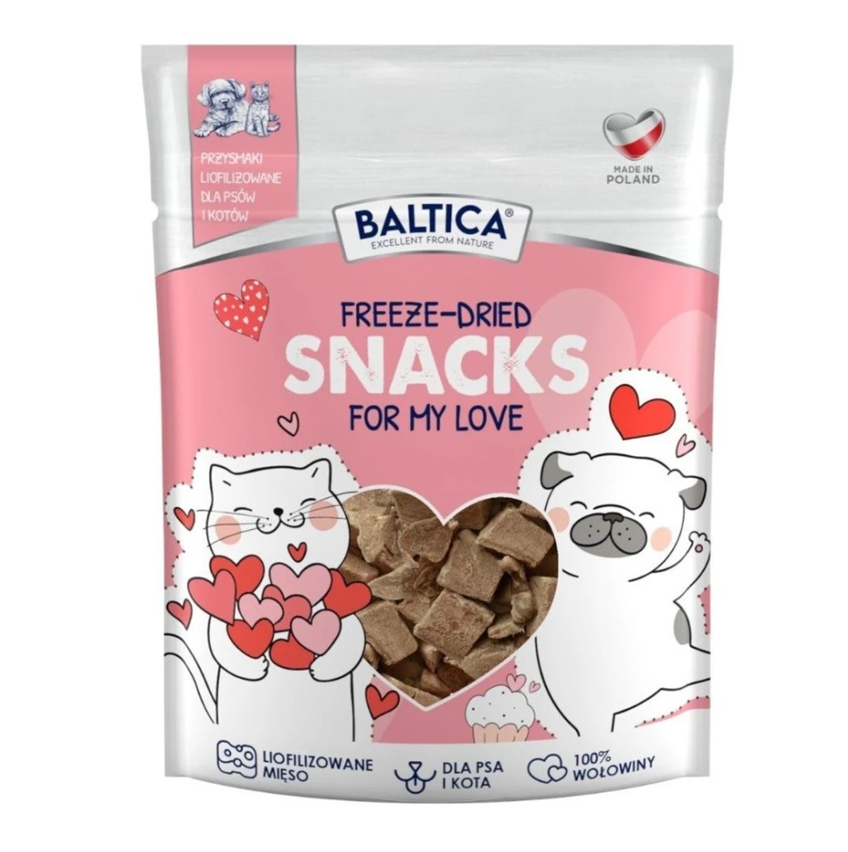 BALTICA Snacks For My Love serca wołowe 10g