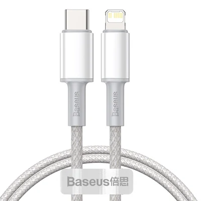Kabel USB-C do Lightning Baseus 20W, 5A, 1m, biały