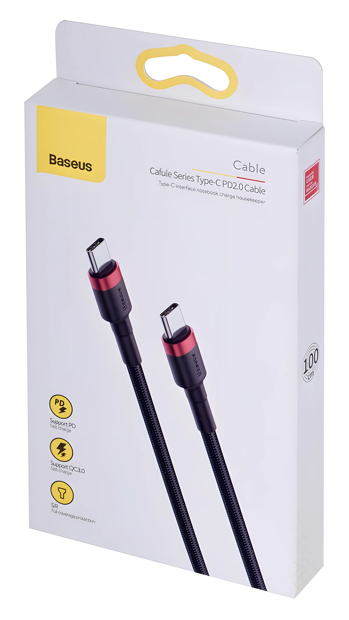 BASEUS KABEL USB-C DO USB-C CAFULE 60W 1M, CZARNY
