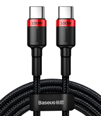 Kabel USB-C/USB-C Baseus Cafule 100W 2m Czerwono-Czarny