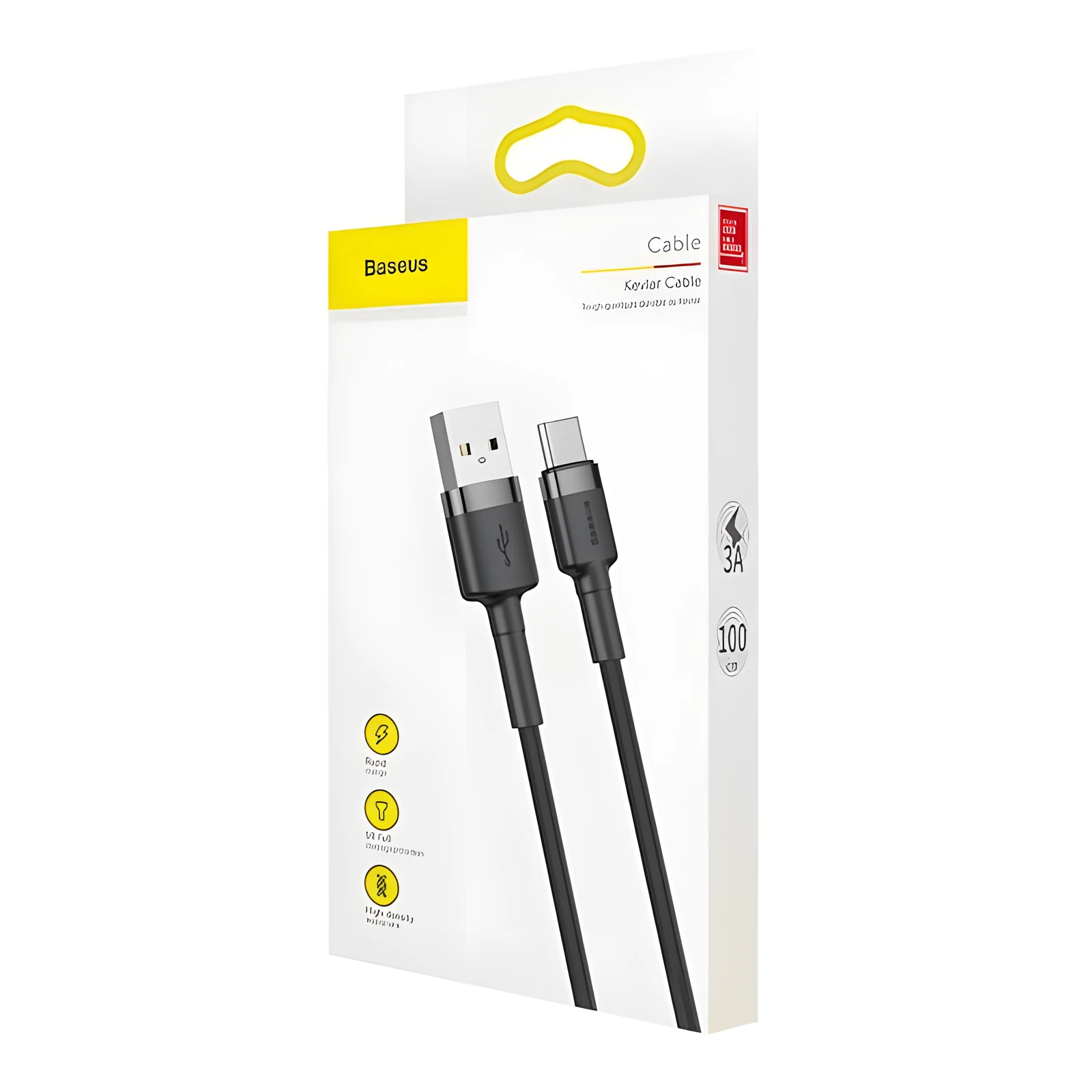 BASEUS KABEL USB DO USB-C 3A 1M SZARO-CZARNY — zdjęcie 1 z 4