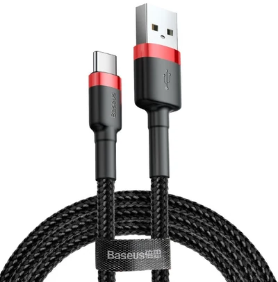 Kabel USB-C Baseus Cafule 2m, czerwono-czarny
