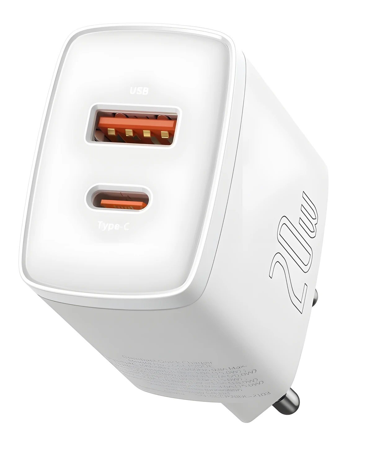 BASEUS ŁADOWARKA SIECIOWA USB, USB-C (BIAŁA)