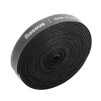 Organizer kabli Baseus Rainbow Circle - taśma rzepowa 3m, czarna (ACMGT-F01)