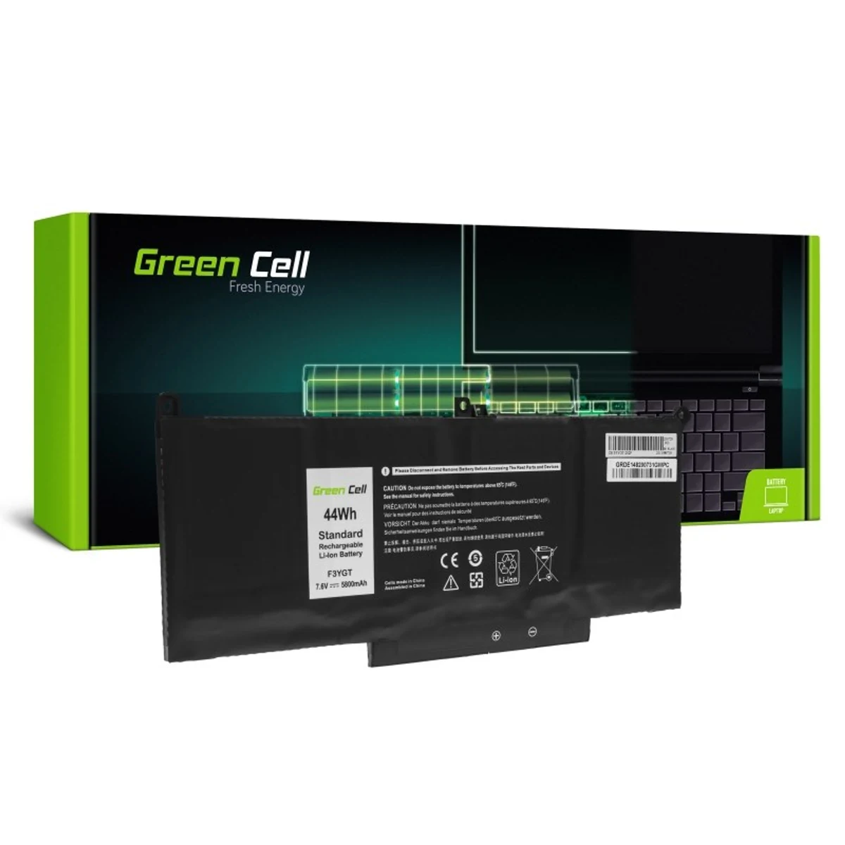 Bateria DE148 F3YGT do Dell Latitude 7280-7490 5800mAh