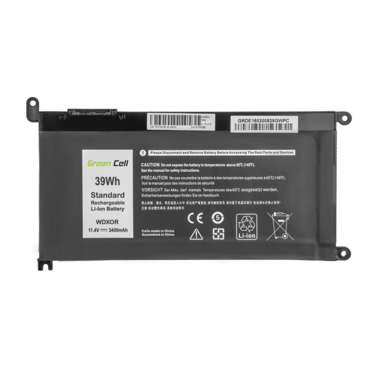 Bateria DE150 WDX0R do Dell Inspiron 13, 14, 15, 17