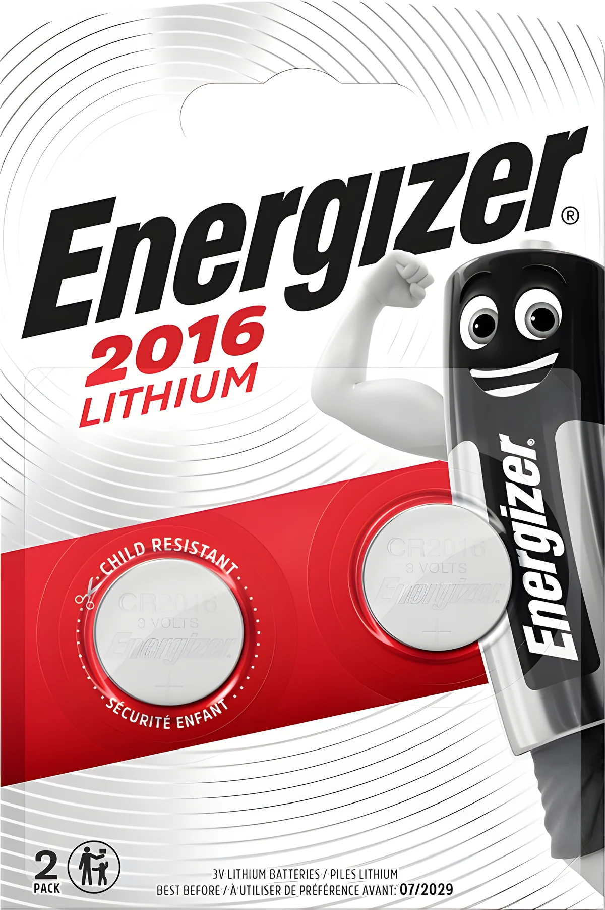 Baterie Energizer Lithium CR2016 3V, 2 szt.