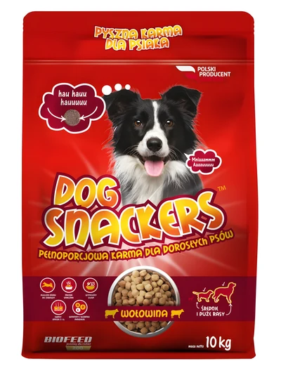Przekąska dla dorosłych psów BIOFEED SNACKERS z wołowiną 10 kg