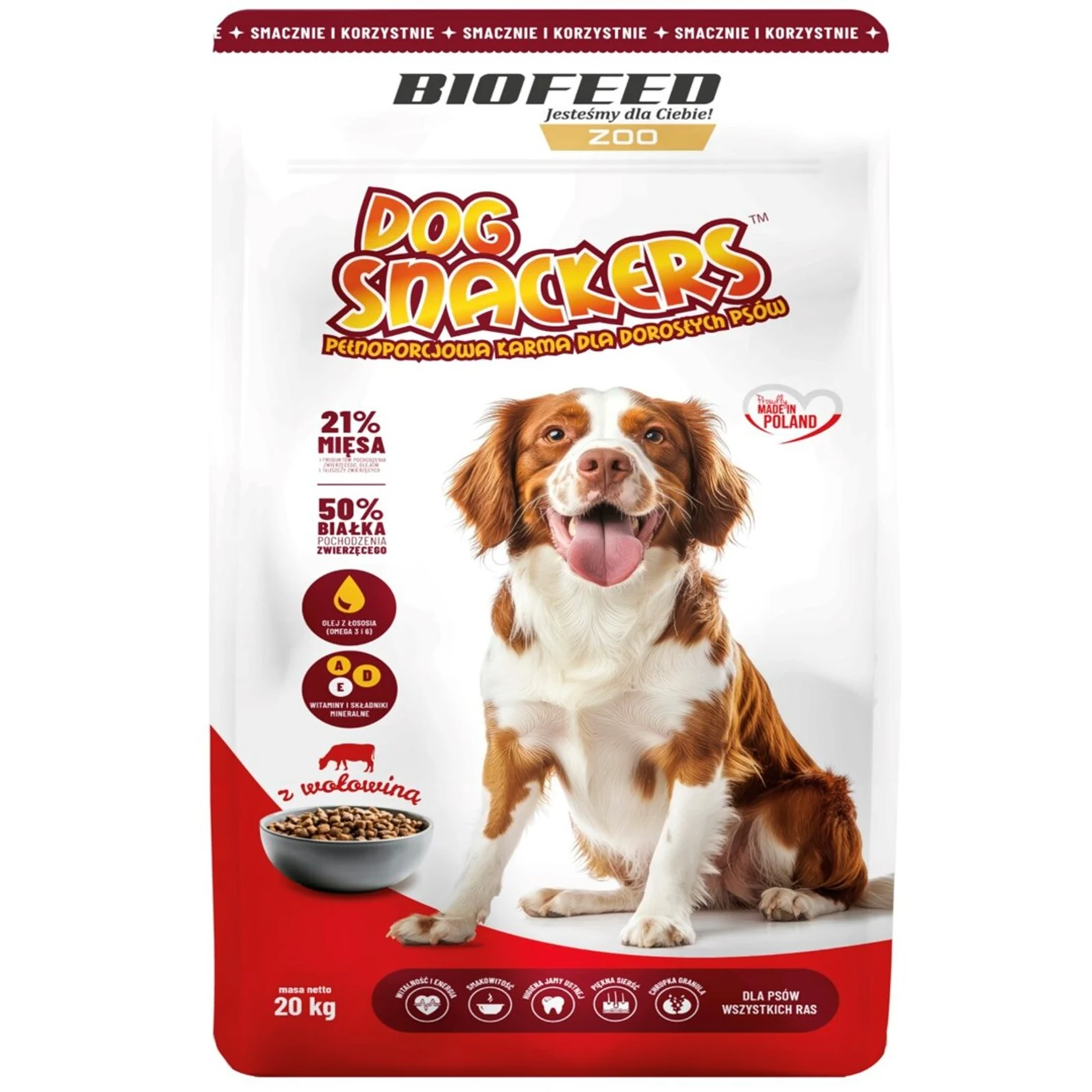 BIOFEED Dog snackers adult wołowina 20kg