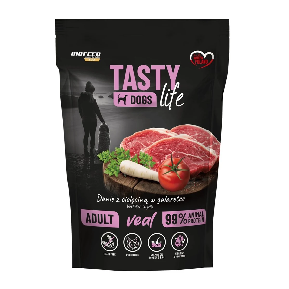 BIOFEED Tasty dog life cielęcina 90% 500g