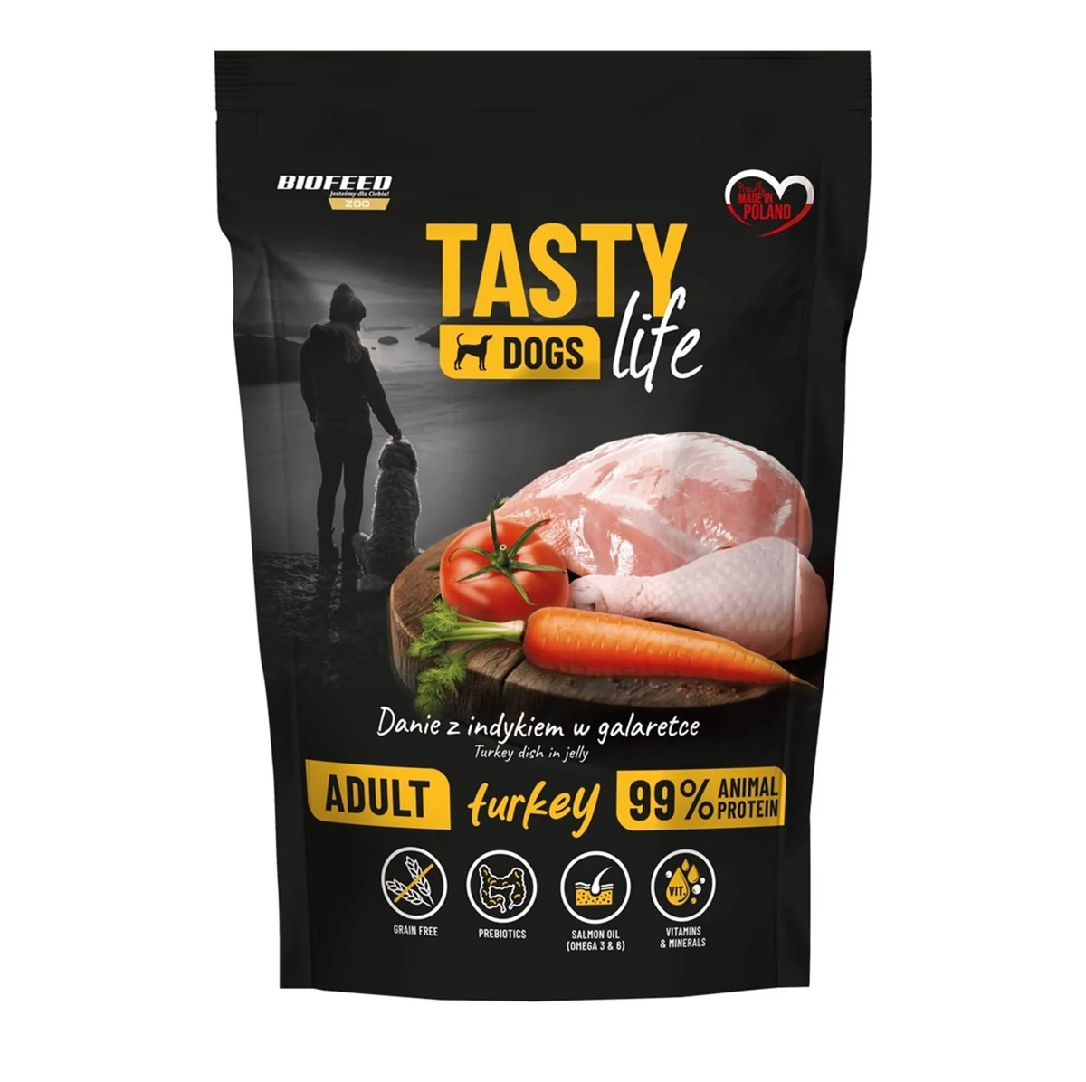 BIOFEED Tasty dog life indyk 90% 500g