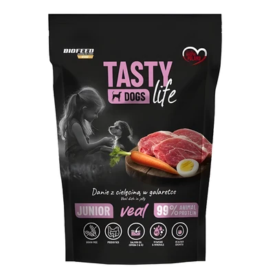 Mokra karma dla szczeniąt BIOFEED Tasty Dog Life Junior z cielęciną 500g
