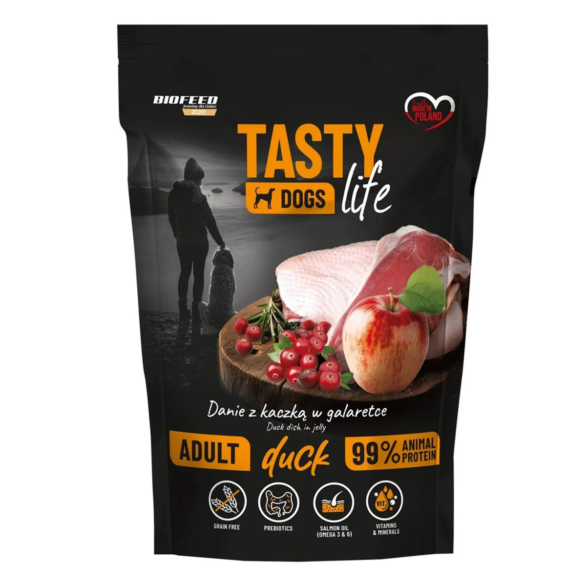 BIOFEED Tasty dog life Mini Kaczka 90% 150g