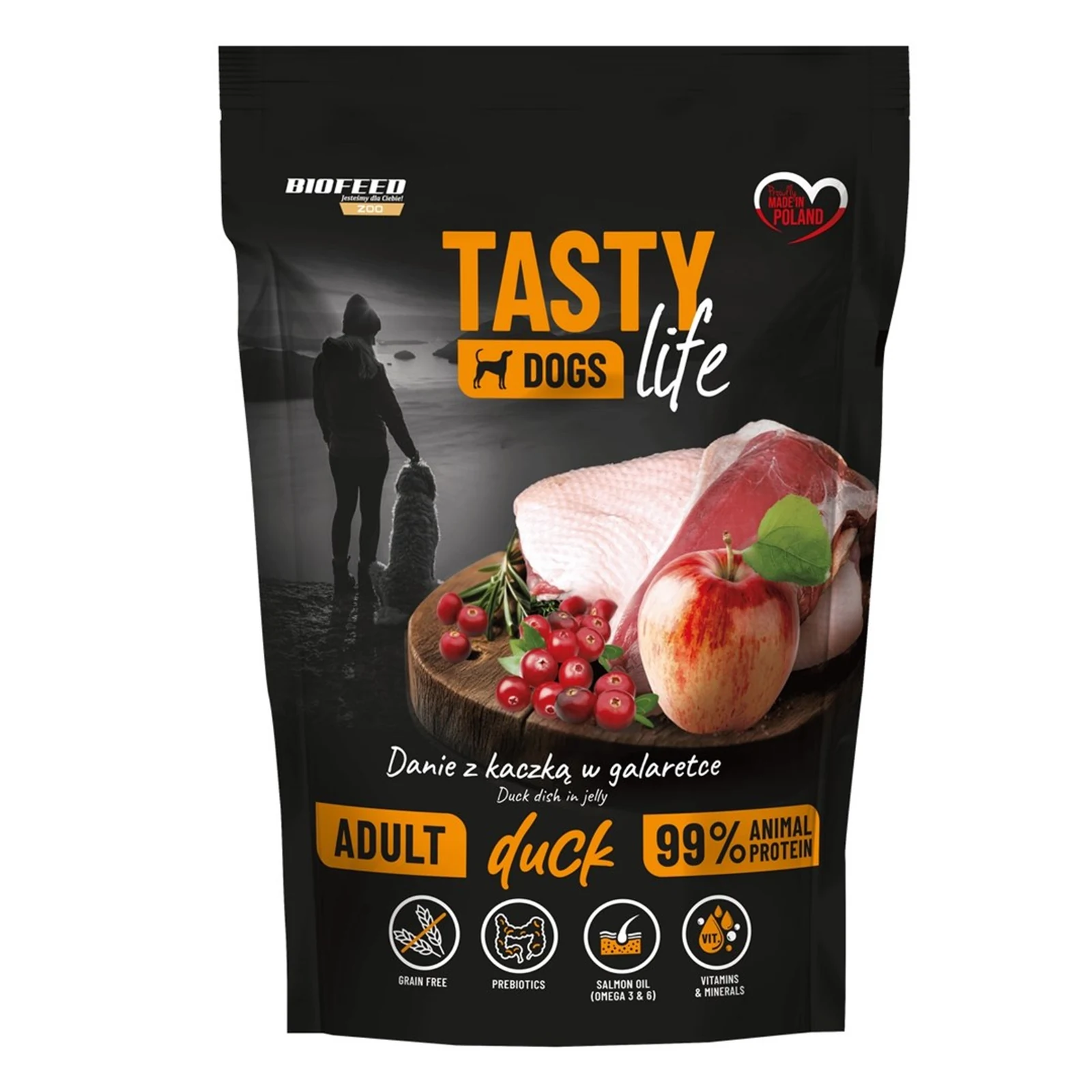 BIOFEED Tasty dog life Mini Kaczka 90% 150g