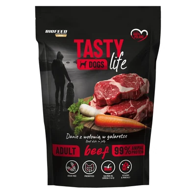 Mokra karma dla psa BIOFEED Tasty Dog Life z wołowiną 90% - 500g
