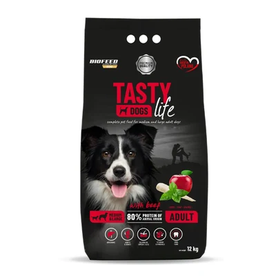 Karma sucha dla dorosłych psów BIOFEED Tasty Dogs Life Adult z wołowiną 12 kg