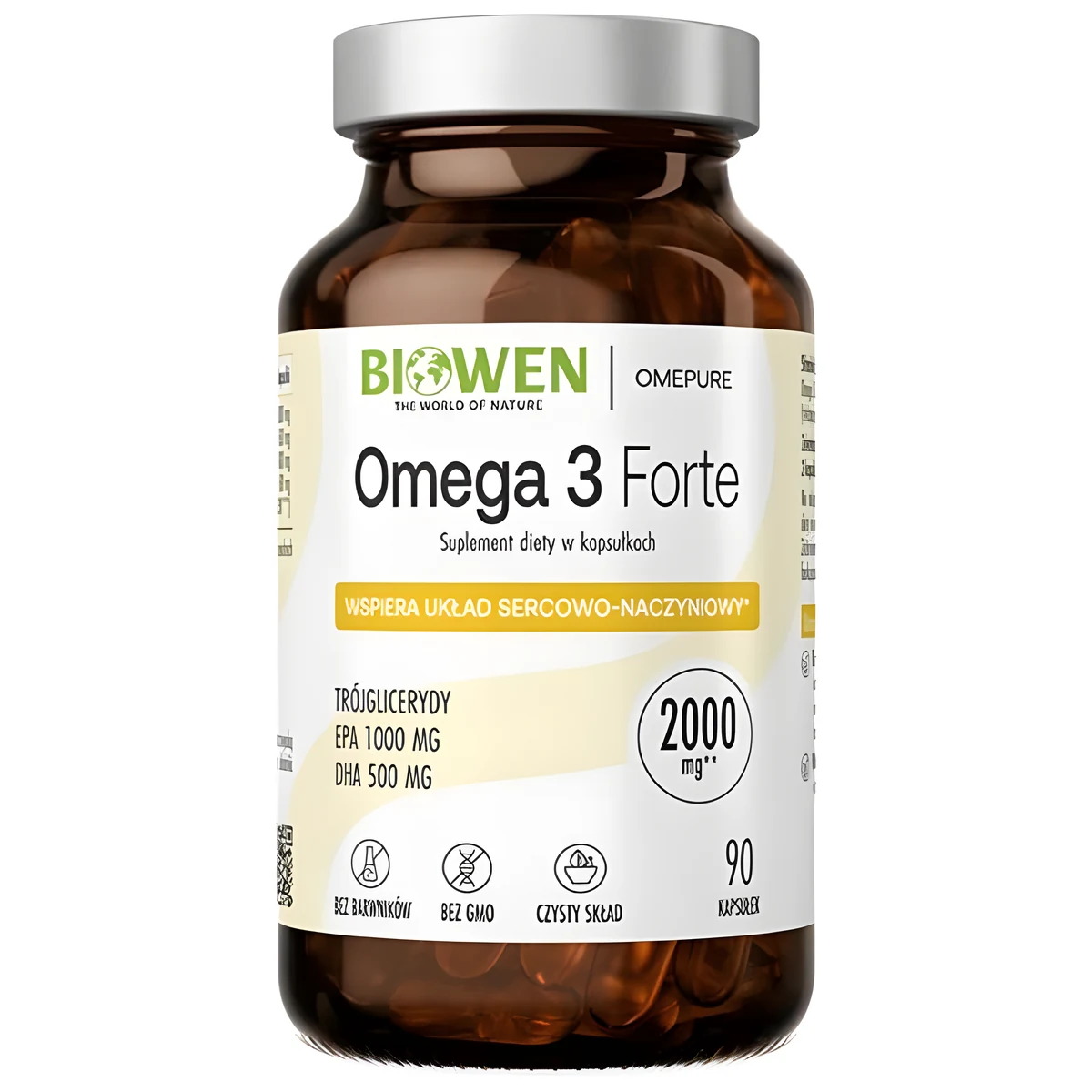 Suplement diety BIOWEN Omega 3 Forte - 90 kapsułek (1000 mg EPA, 500 mg DHA)