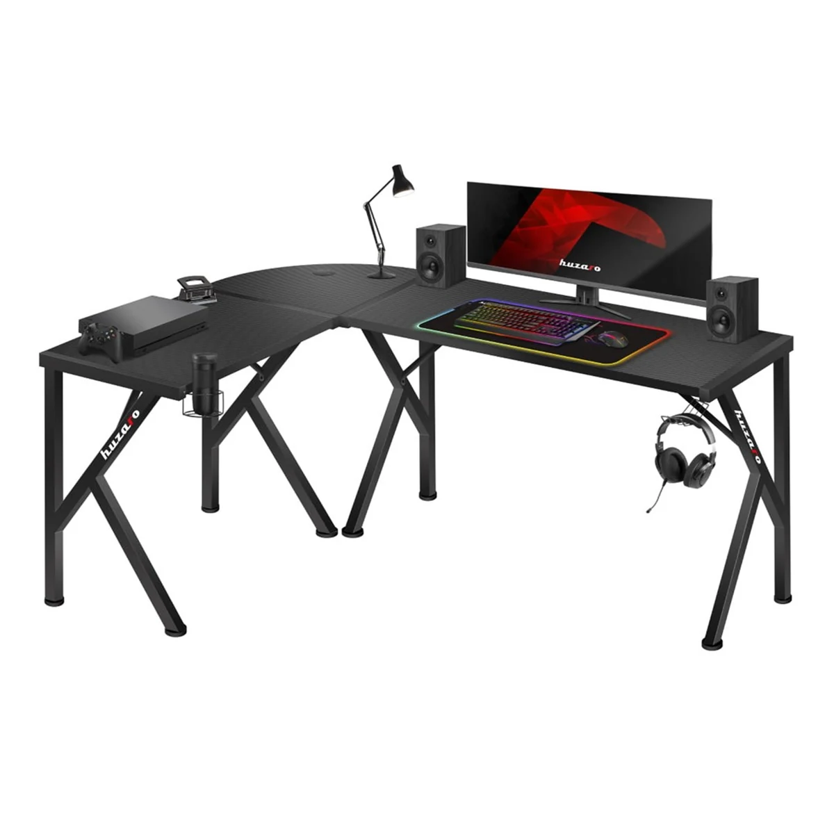 Biurko gamingowe Huzaro Hero 6.3 Black narożne