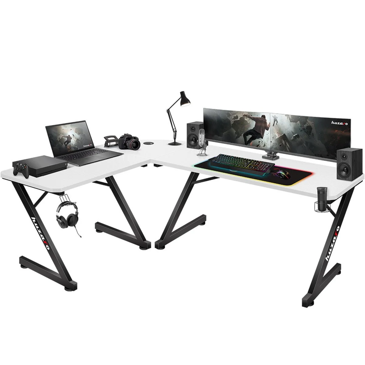 Biurko gamingowe Huzaro Hero 7.0 White (OUTLET)