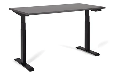 Biurko/Stolik z regulowaną wysokością UNIQUE ACTIVE I 14-C103W-B-140-YZ-13 czarny stelaż blat antracyt, 140X70 cm