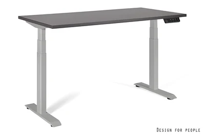 Biurko/Stolik z regulowaną wysokością UNIQUE ACTIVE I 14-C103W-G-140-YZ-13 szary stelaż i blat, 140X70 cm