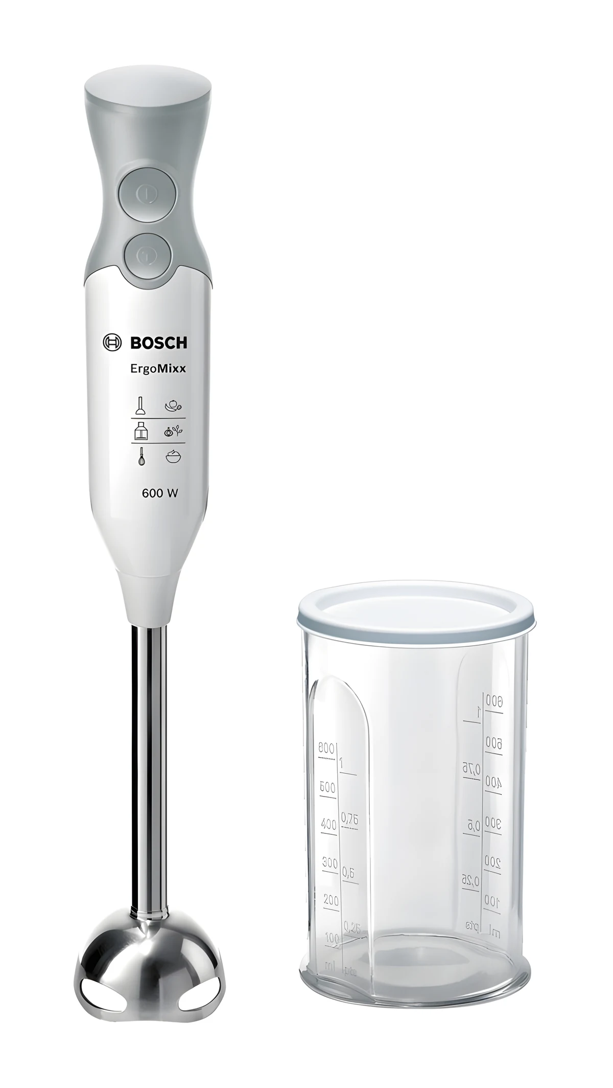 Blender ręczny BOSCH MSM66110, 600W, biały, szary