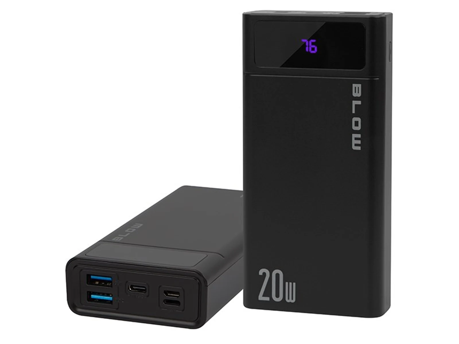 Powerbank BLOW PB20E 20000mAh z ładowaniem QC+ i PD 20W, czarny — zdjęcie 1 z 5