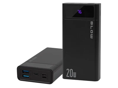 Powerbank BLOW PB20E 20000mAh z ładowaniem QC+ i PD 20W, czarny