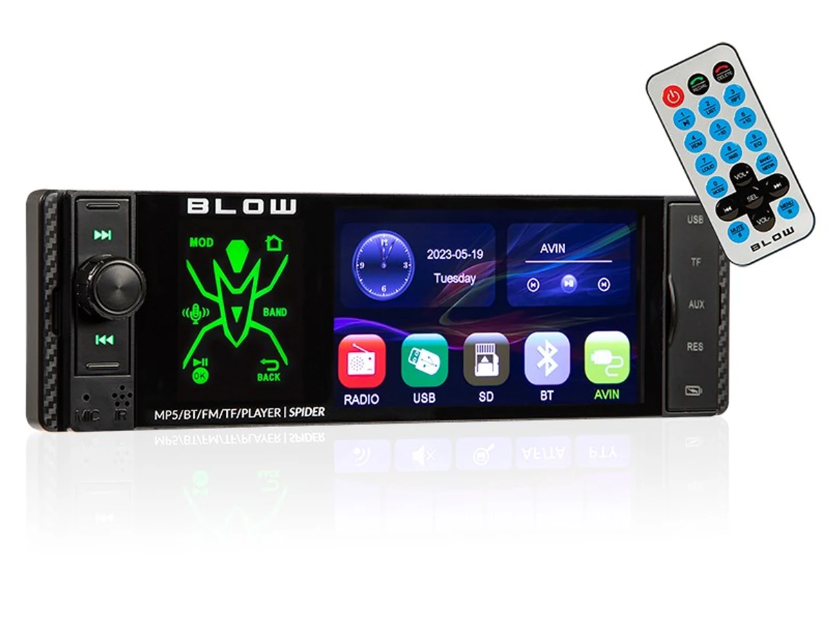 BLOW RADIO SPIDER 4" RDS RGB MP5/USB/MICRO SD BLUE