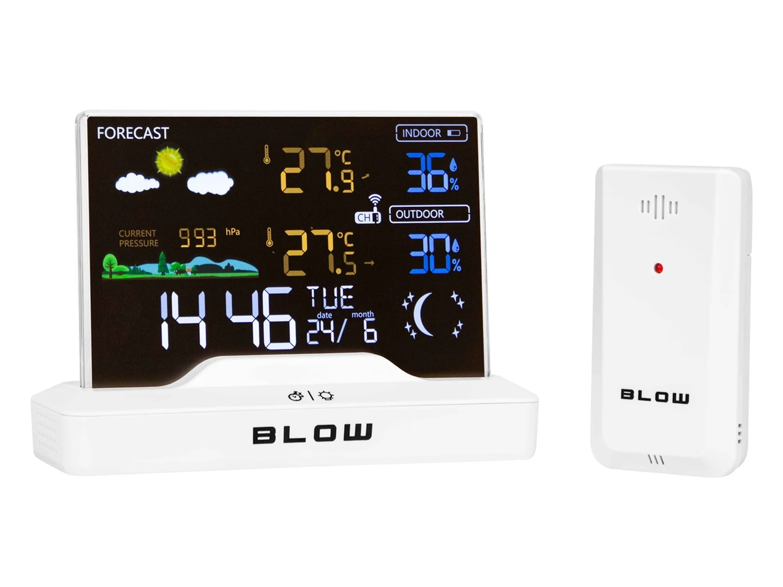 BLOW STACJA POGODOWA WS104 BIAŁA — zdjęcie 1 z 4