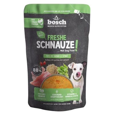 Mokra karma dla psa BOSCH Freshe Schnauze z indykiem, komosą ryżową i szpinakiem 250g