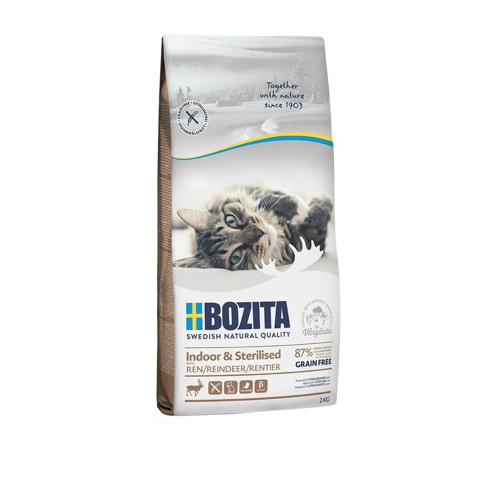 BOZITA Indoor & Sterilised Grain free Reindeer - sucha karma dla kotów wysterylizowanych - 2kg