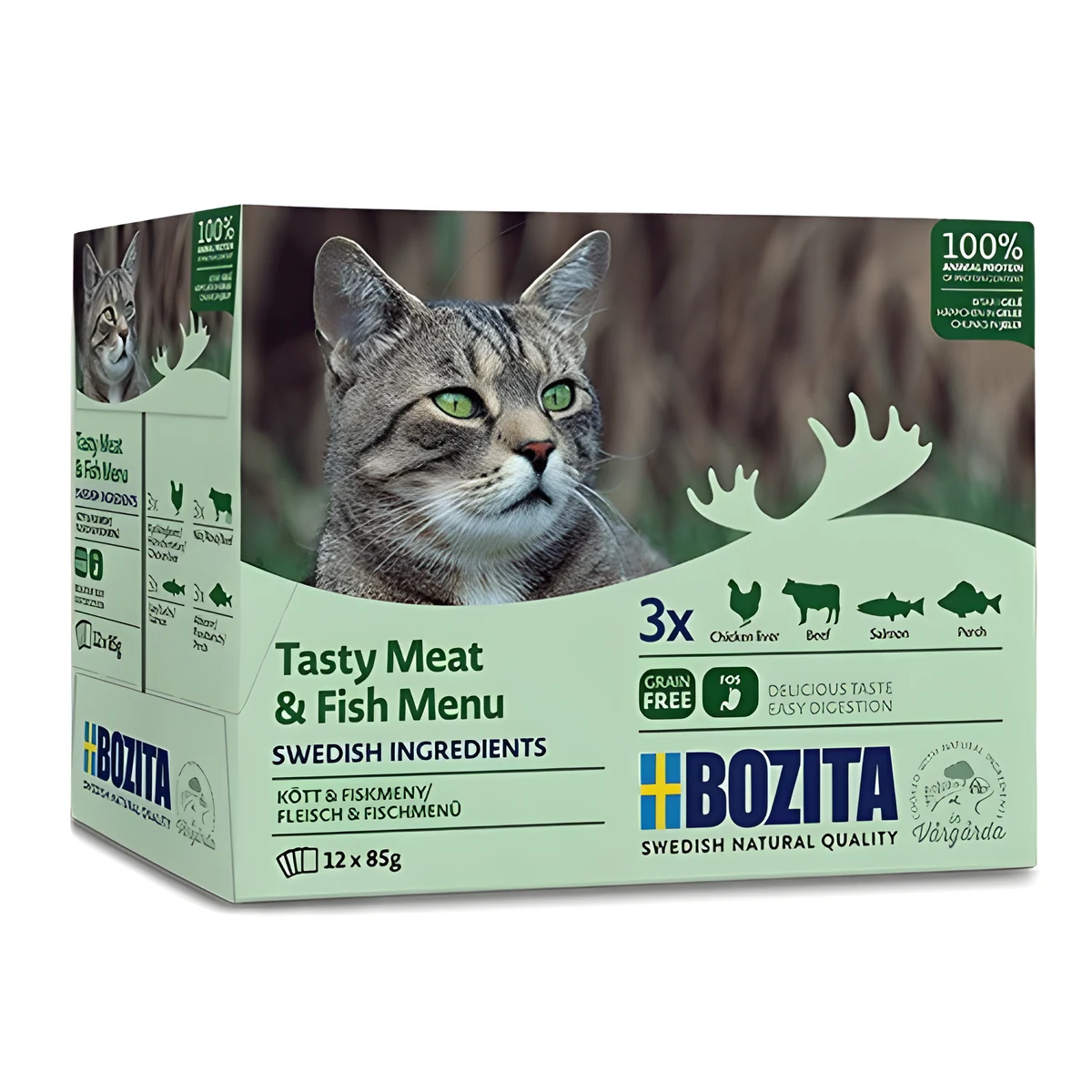 Bozita Kawałki w Galaretce z Rybą i Mięsem Multibox - mokra karma dla kota - 12 x 85 g