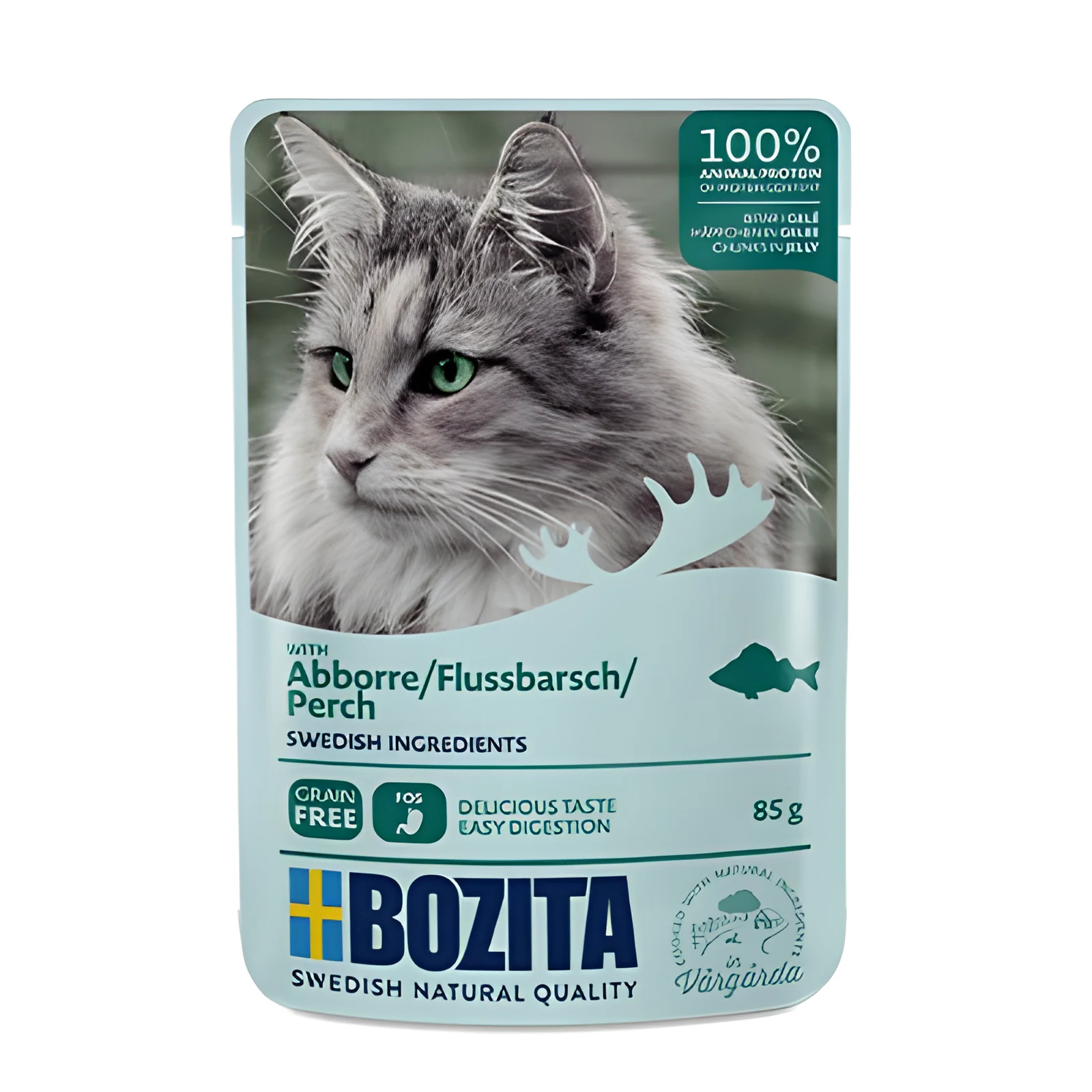 BOZITA Mięsne kawałki w galarecie z okoniem - saszetka dla kota - 85g