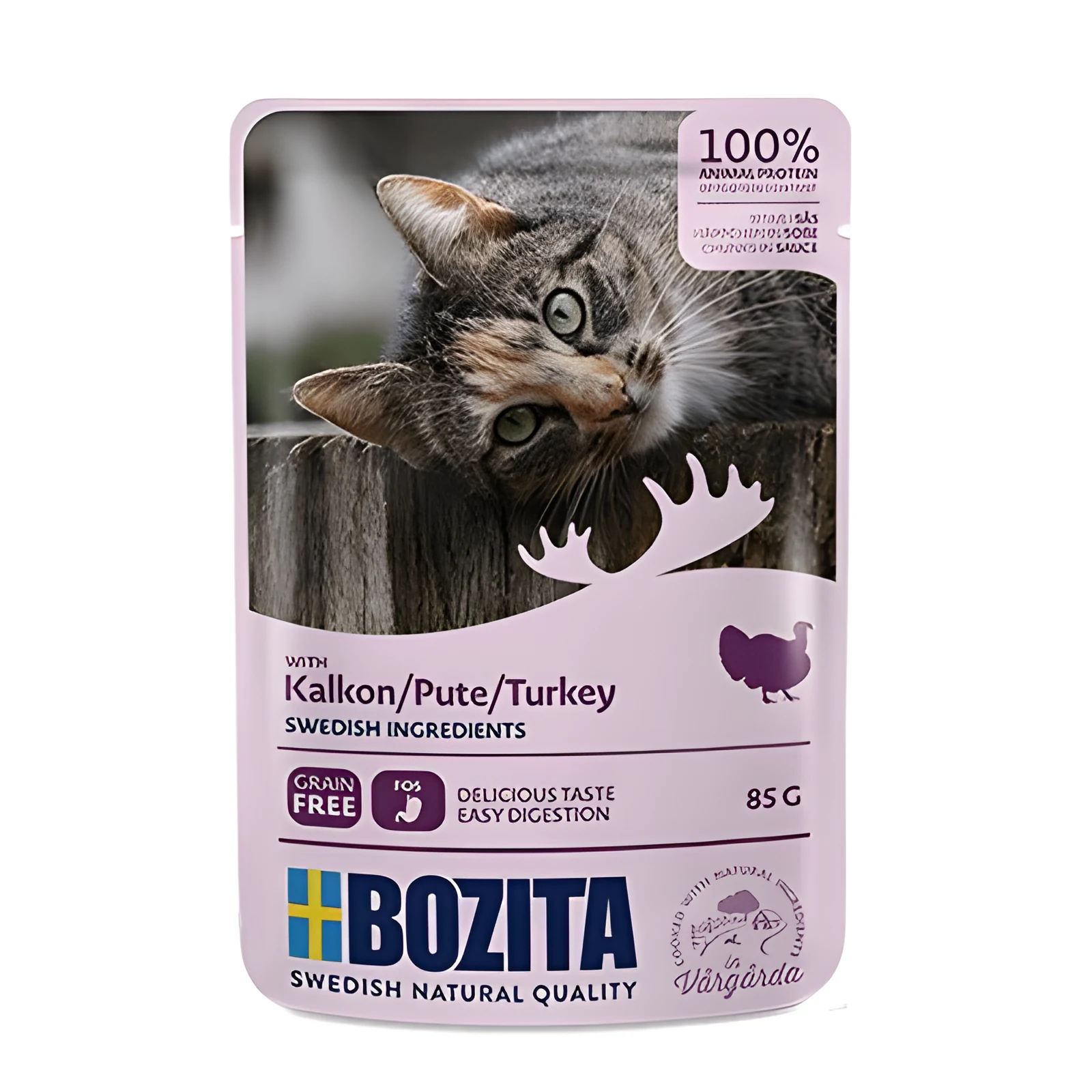 BOZITA Mięsne kawałki w sosie z indykiem - saszetka dla kota - 85g