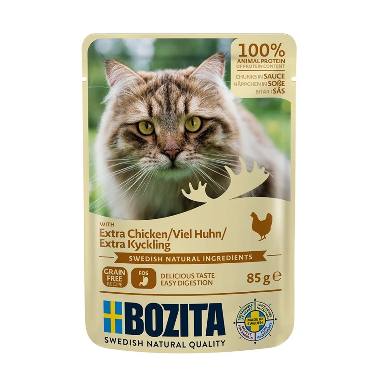 BOZITA Mięsne kawałki w sosie z kurczakiem - saszetka dla kota - 85g