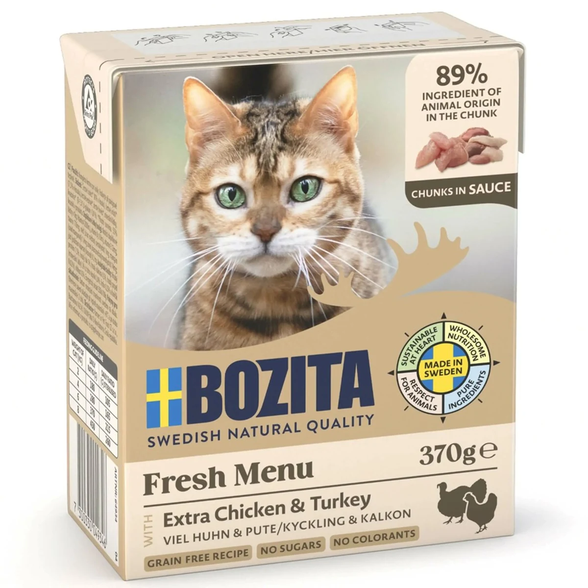 BOZITA Mięsne kawałki z drobiem w sosie 370g