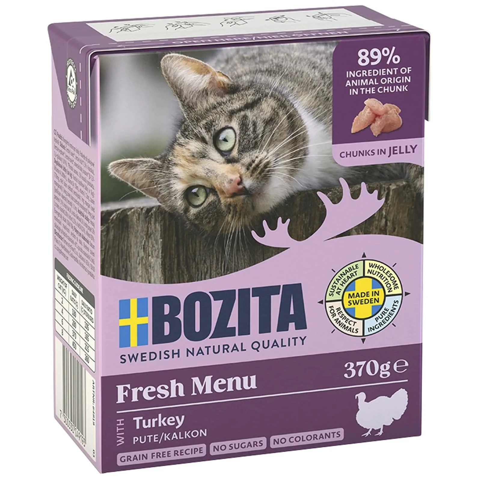 BOZITA Mięsne kawałki z indykiem w galaretce 370g