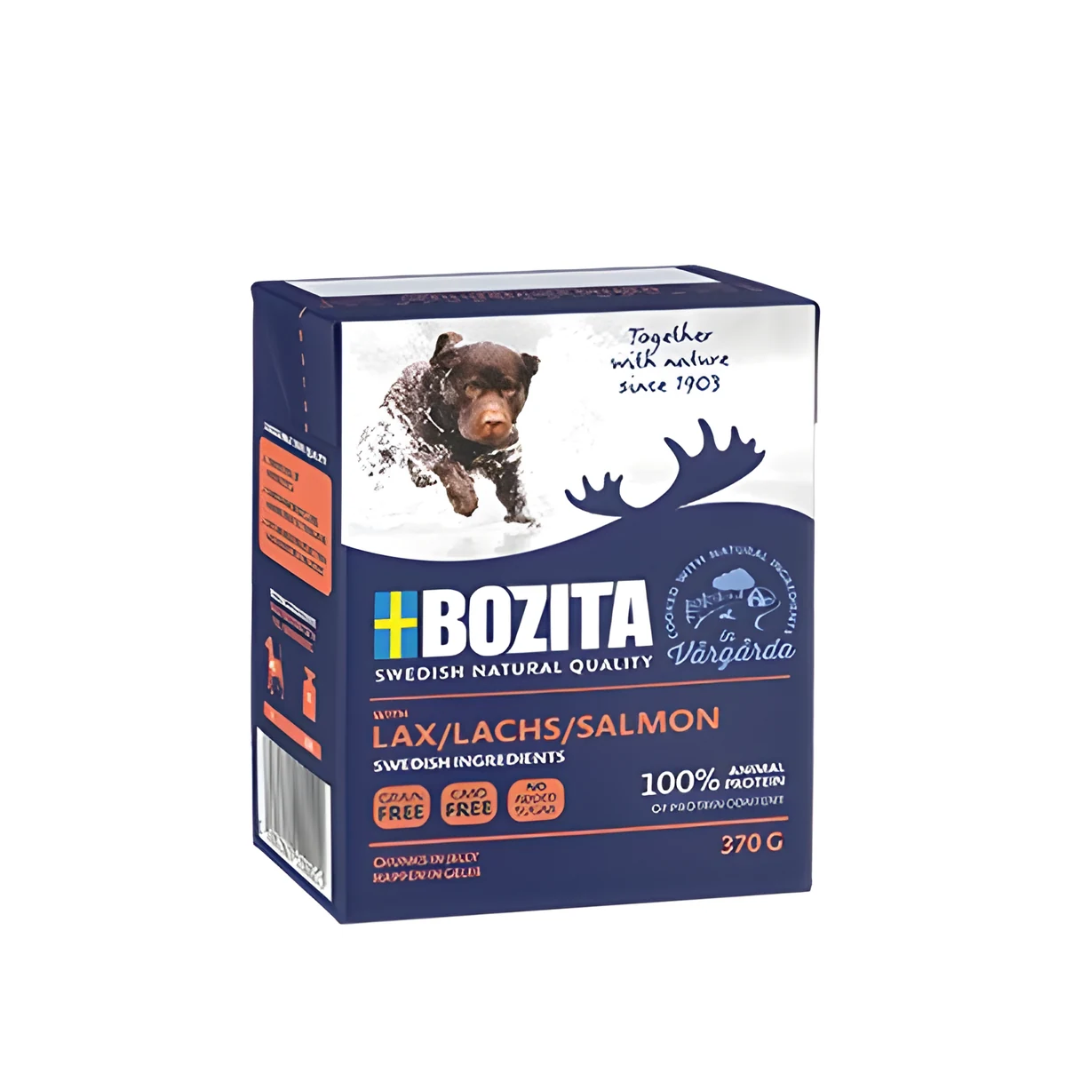 BOZITA Mięsne kawałki z łososiem 370g