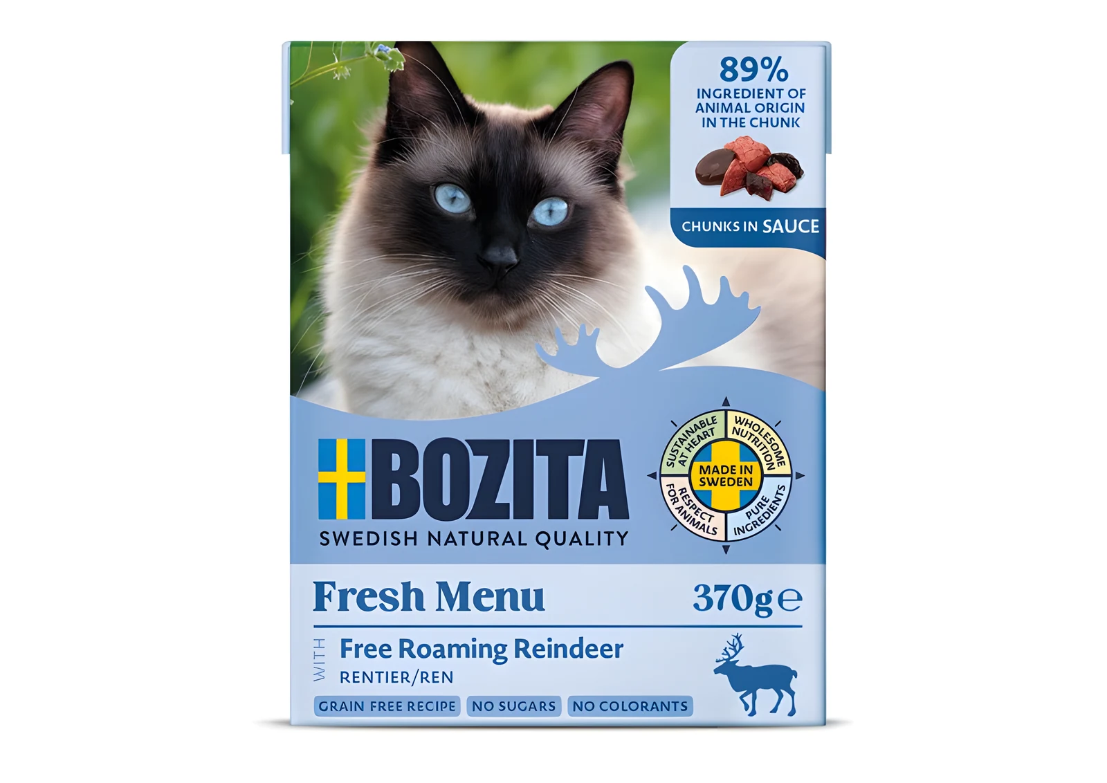 BOZITA Mięsne kawałki z reniferem 370g