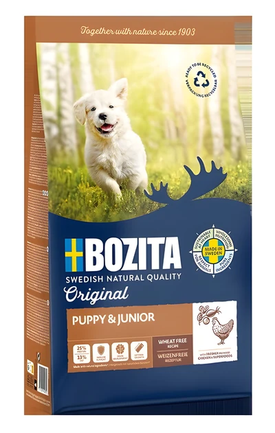 Sucha karma dla szczeniąt i młodych psów Bozita Original z kurczakiem - 12 kg