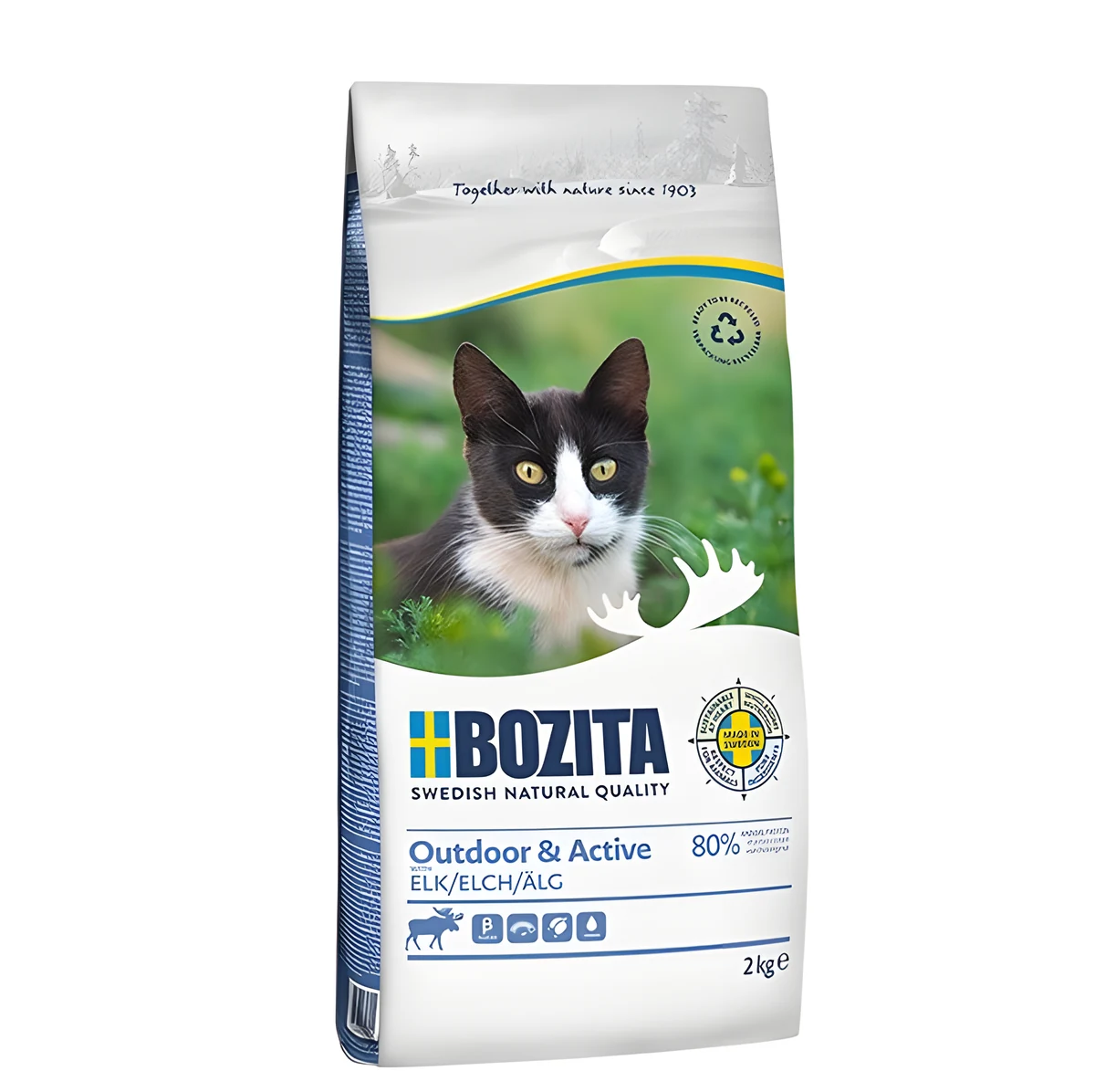 BOZITA Outdoor & Active Elk - sucha karma dla kotów wychodzących - 2kg