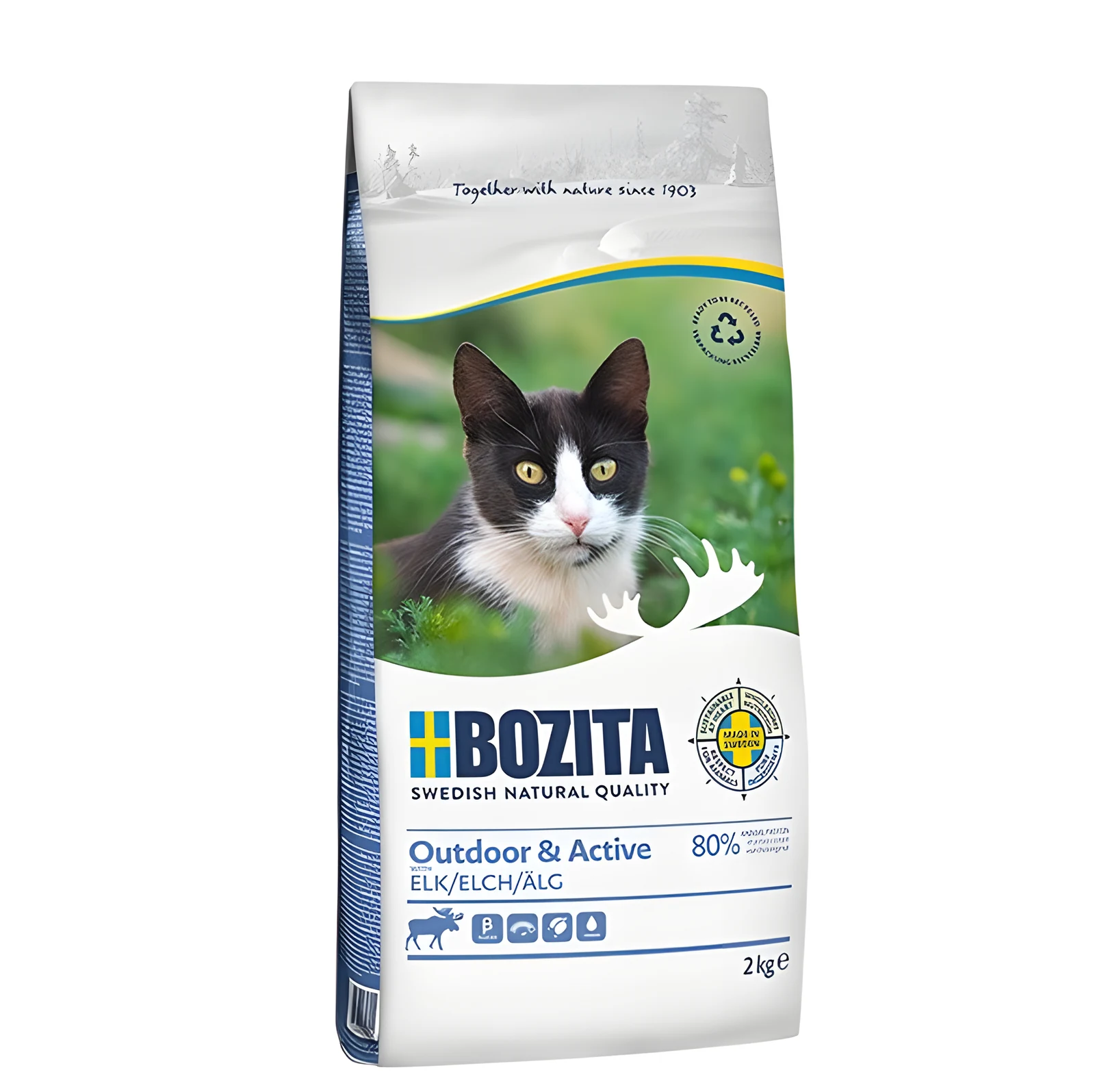 BOZITA Outdoor & Active Elk - sucha karma dla kotów wychodzących - 2kg