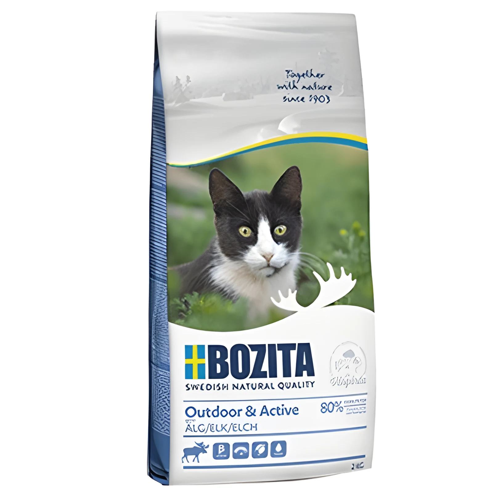 BOZITA Outdoor & Active Elk - sucha karma dla kotów wychodzących - 2kg