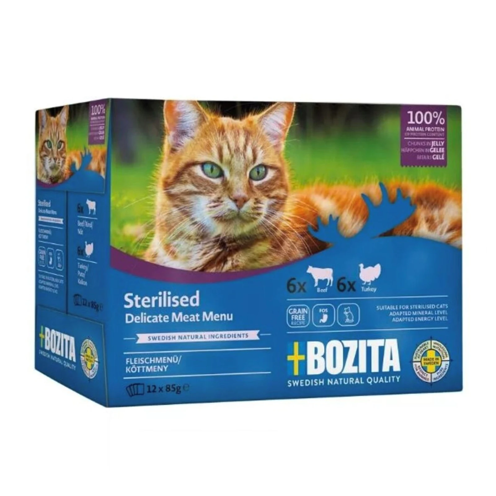 Bozita Sterylizowane Kawałki w Galaretce z Mięsem 12x85g