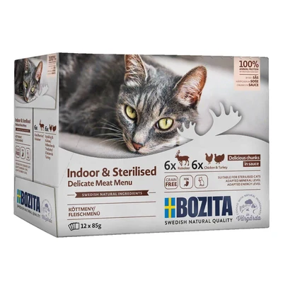 Mokra karma dla kota Bozita Sterylizowane kawałki w sosie - zestaw 12 x 85g