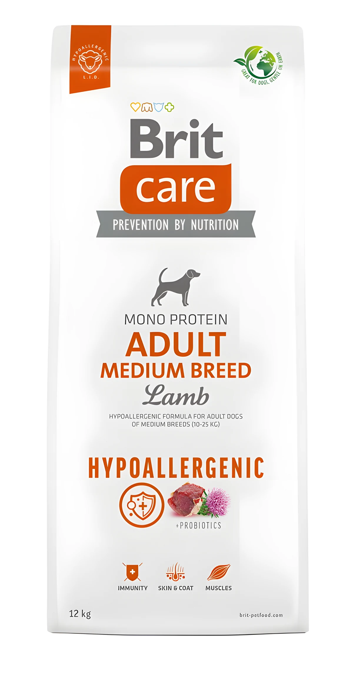 BRIT Care Hypoallergenic Adult Medium Breed Lamb - 12 kg