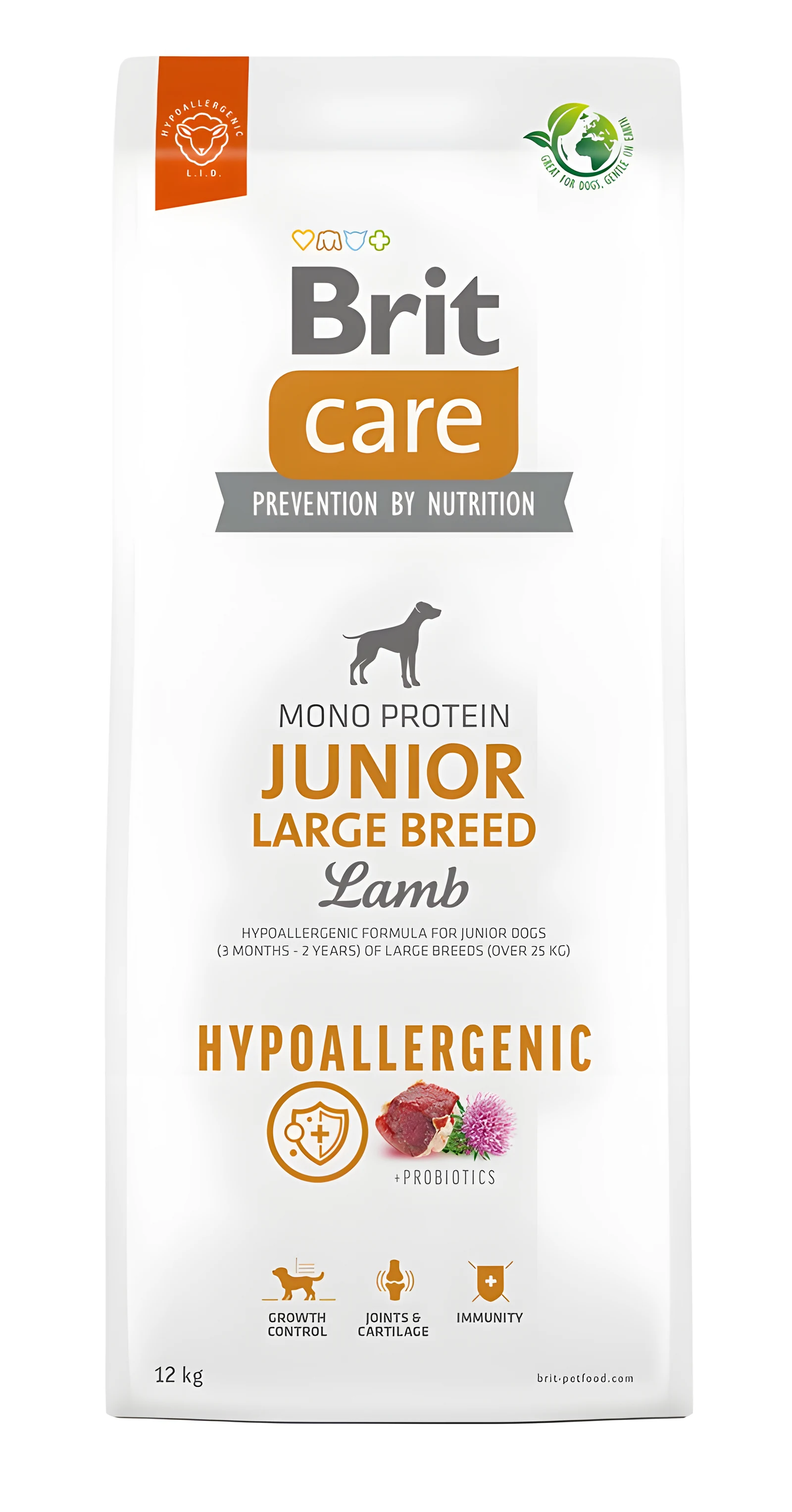 BRIT Care Hypoallergenic Junior Large Breed Lamb 12 kg