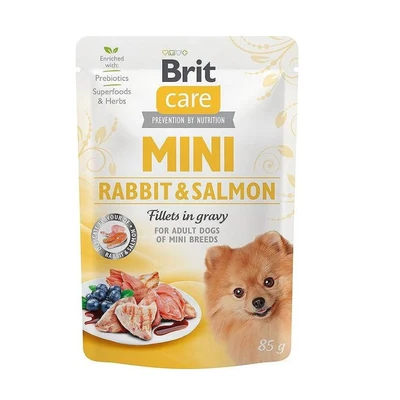 Mokra karma dla psów małych ras Brit Care Mini Pouch z królikiem i łososiem 85g