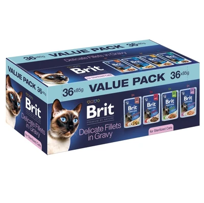 Mokra karma dla sterylizowanych kotów Brit Delicate Fillets w sosie 36x85g